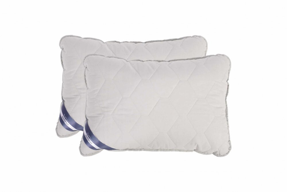 Somnart Set Bella cu pilota 180 x 200 model biscuite si 2 perne 50 x 70 cm din bumbac gri