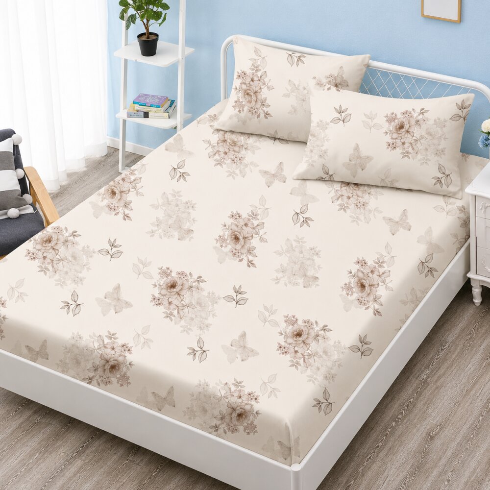 Somnart Set husa de pat din finet cu 2 fete de perna Soft Magnolia 160 x 200 cm