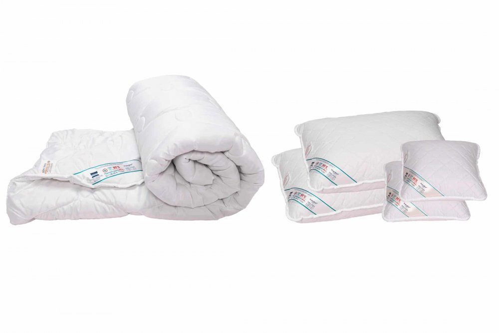 Somnart Set HypoallergenicMed cu pilota 180 x 200 cm 2 perne 50 x 70 cm si 2 perne 40 x 40 cm din microfibra matlasata