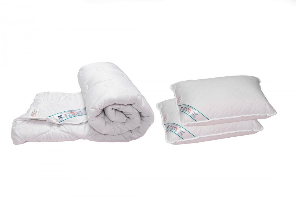 Somnart Set HypoallergenicMed cu pilota 180 x 200 cm si 2 perne 50 x 70 cm din microfibra matlasata