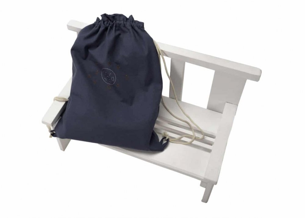 Somnart Set paturica perna si rucsac cu broderie din in albastru