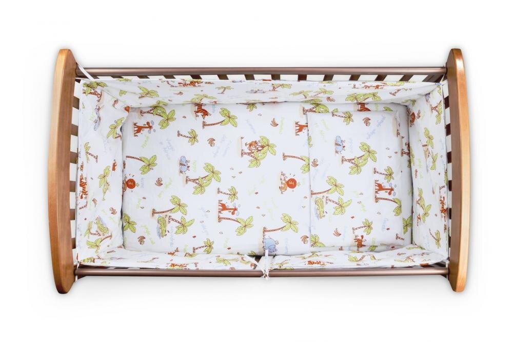 Somnart Set pentru patut Jungle cearceaf cu elastic pentru saltea 120x60 cm pernuta pilota aparatori laterale
