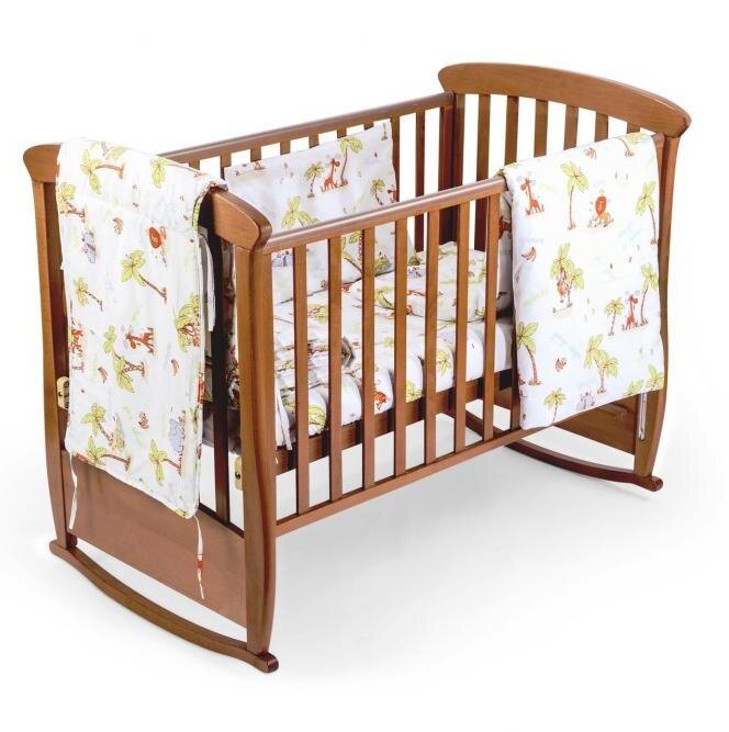 Somnart Set pentru patut Jungle cearceaf cu elastic pentru saltea 120x60 cm pernuta pilota aparatori laterale