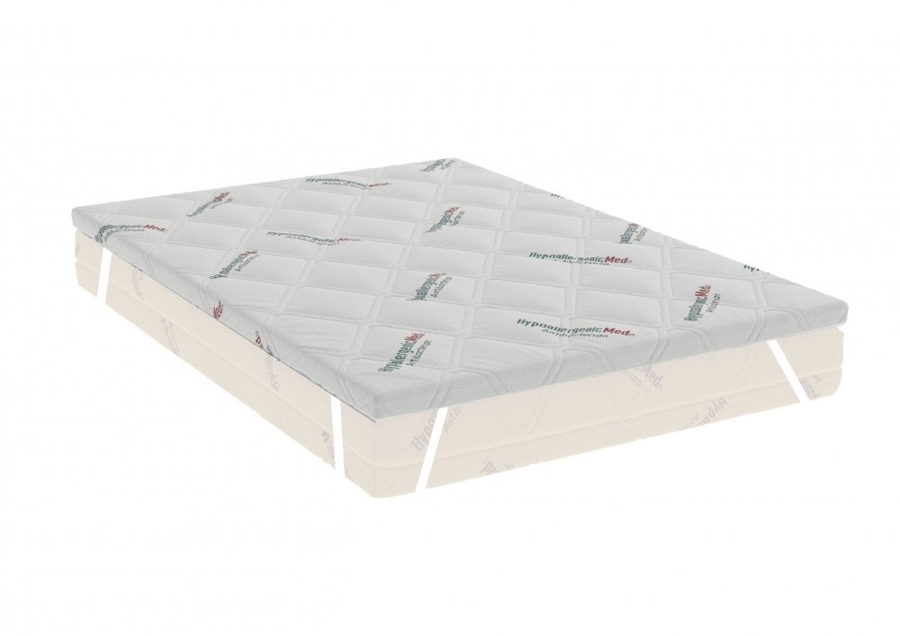 Somnart Topper Hypoallergenicmed antibacteria 140 x 200 x 7 cm cu elastic husa detasabila si lavabila