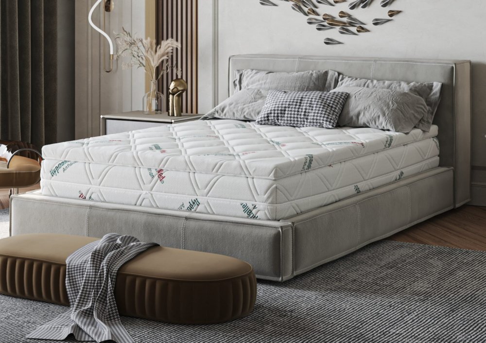 Somnart Topper Hypoallergenicmed Antibacteria cu husa detasabila si lavabila 140 x 200 x 5 cm