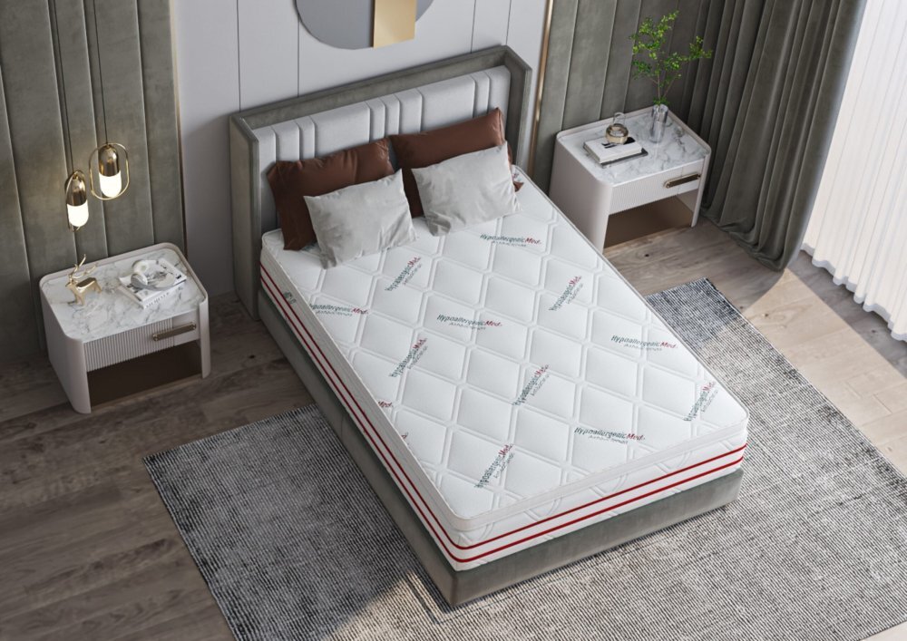 Somnart Topper Hypoallergenicmed Antibacteria cu husa detasabila si lavabila 90 x 200 x 5 cm