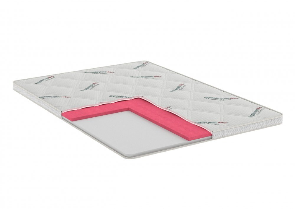 Somnart Topper Hypoallergenicmed Antibacteria cu husa detasabila si lavabila 90 x 200 x 5 cm