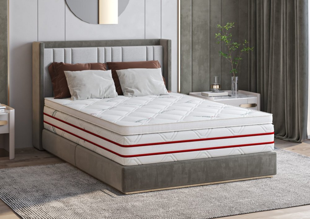 Somnart Topper Hypoallergenicmed Antibacteria cu husa detasabila si lavabila 90 x 200 x 5 cm