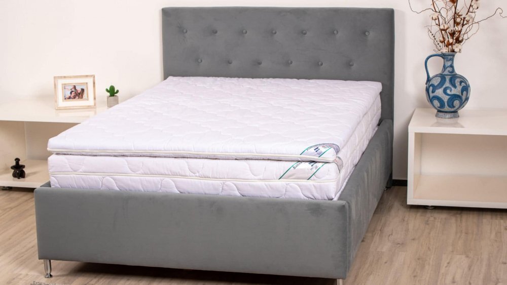 Somnart Topper Hypoallergenicmed cu husa detasabila din microfibra 140 x 190 x 5 cm