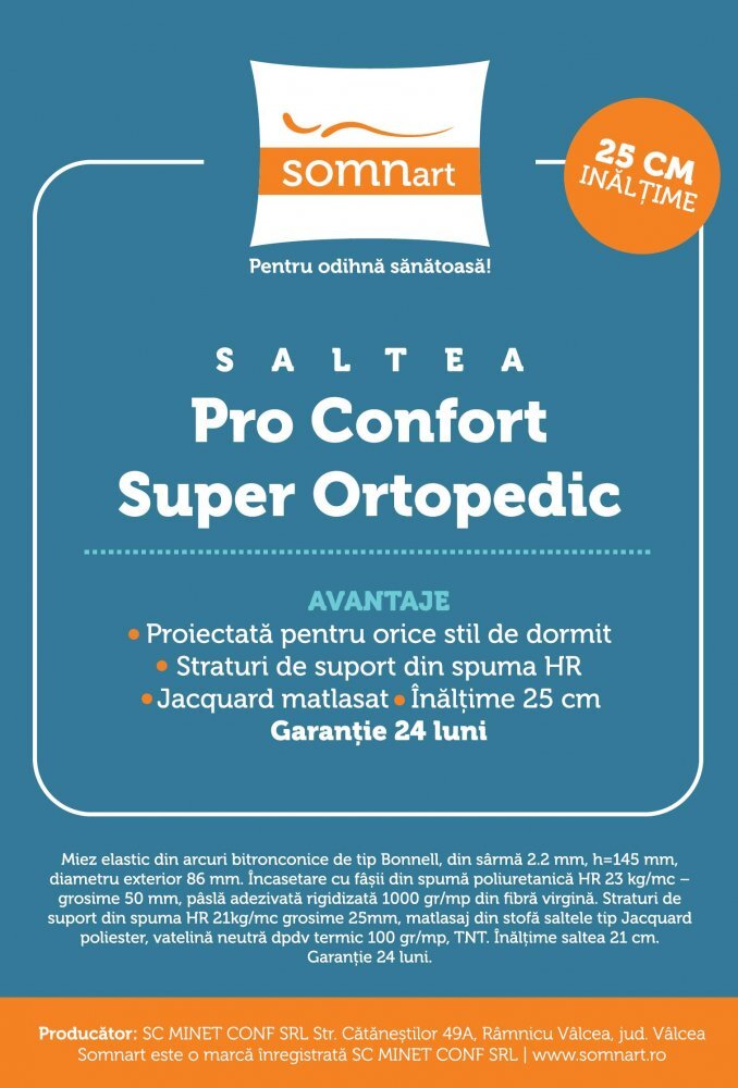 Somnart Topper Hypoallergenicmed cu husa detasabila din microfibra 90 x 200 x 5 cm
