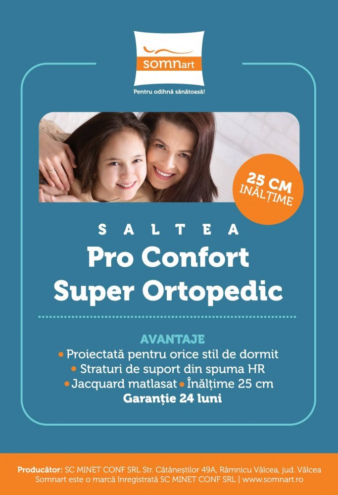 Somnart Topper Hypoallergenicmed cu husa detasabila din microfibra 90 x 200 x 5 cm