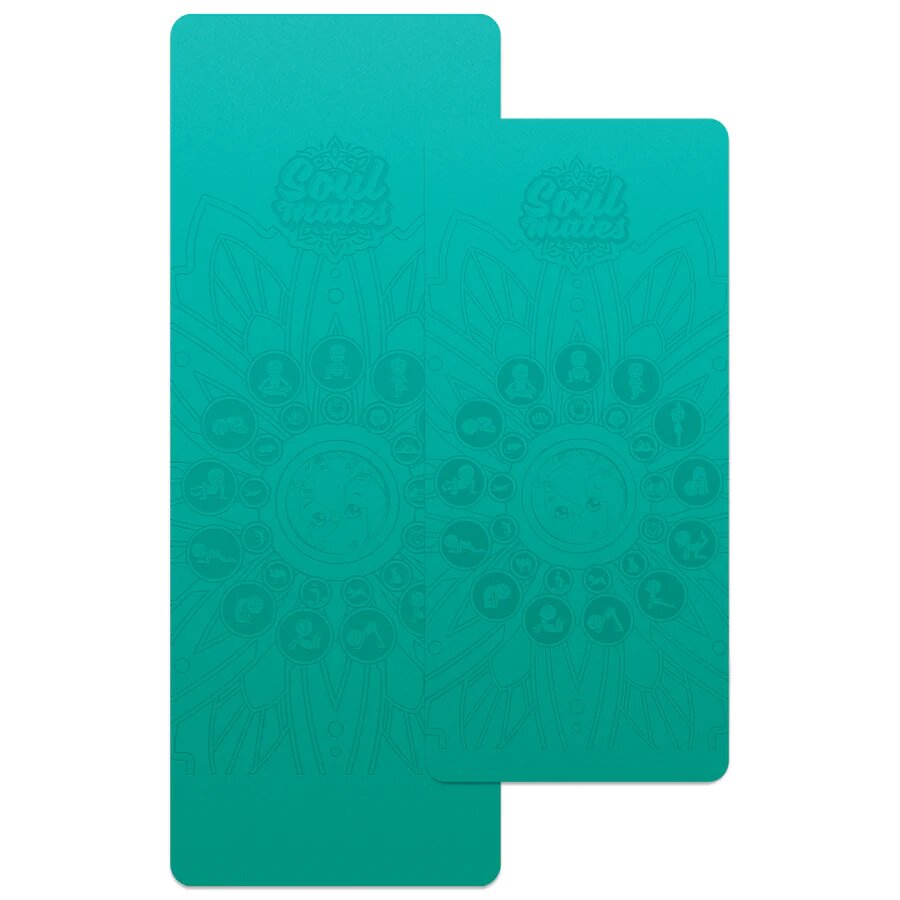 Soul Mates Set yoga mama-copil saltele asortate si carduri incluse Earth turcoaz