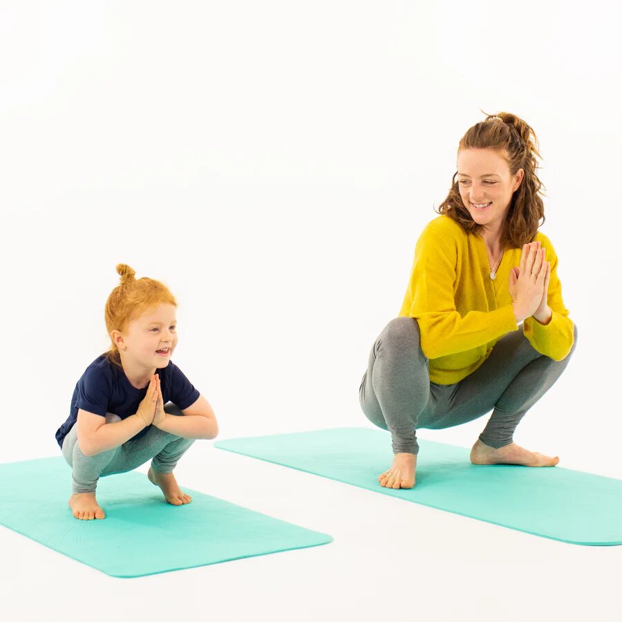 Soul Mates Set yoga mama-copil saltele asortate si carduri incluse Earth turcoaz