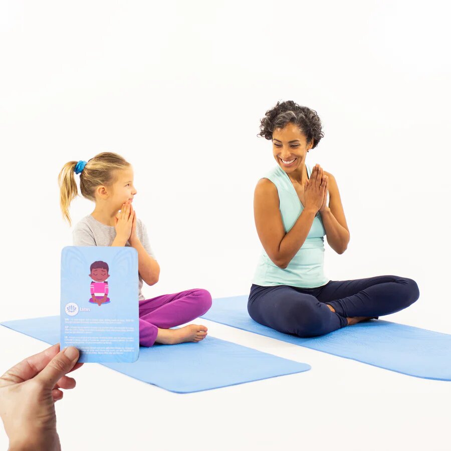 Soul Mates Set Yoga mama si copil saltele asortate si carduri incluse Wave albastru