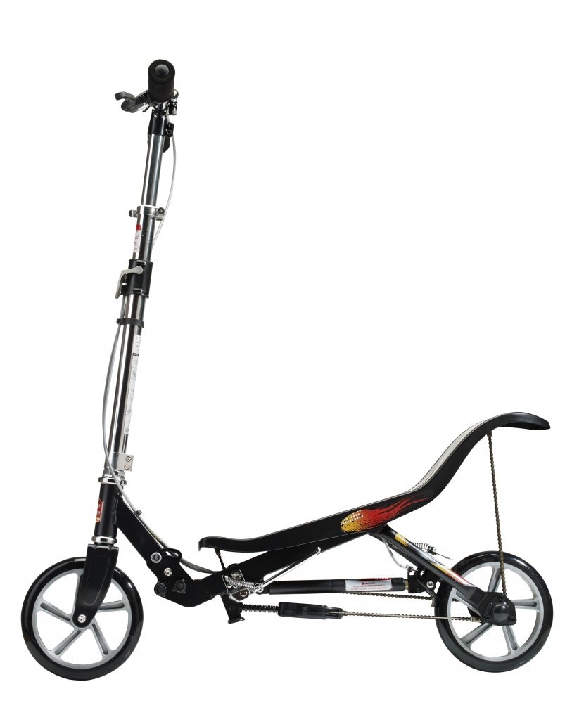 Space Scooter Trotineta X580 Series Negru ghidon reglabil pliabil frana de mana suspensii greutate suportata 90 kg varsta 8 ani+