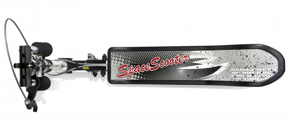 Space Scooter Trotineta X580 Series Negru ghidon reglabil pliabil frana de mana suspensii greutate suportata 90 kg varsta 8 ani+