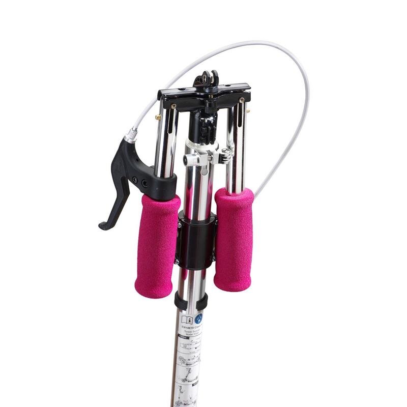 Space Scooter Trotineta X580 Series roz ghidon reglabil pliabil frana de mana suspensii greutate suportata 90 kg varsta 8 ani+