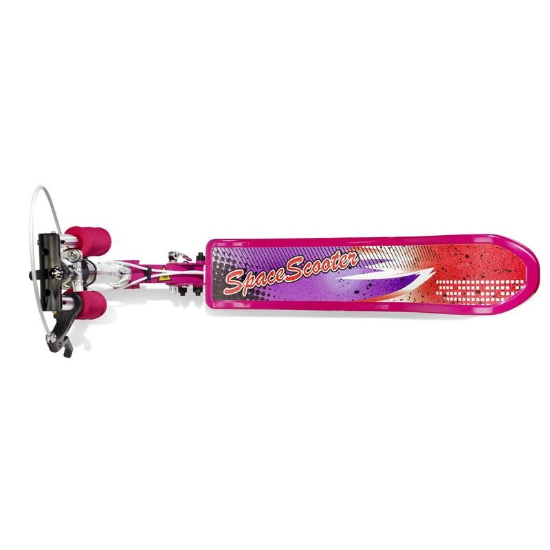Space Scooter Trotineta X580 Series roz ghidon reglabil pliabil frana de mana suspensii greutate suportata 90 kg varsta 8 ani+