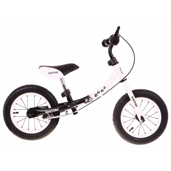 SporTrike Bicicleta fara pedale cu frana cadru variabil si roti gonflabile Boomerang alb