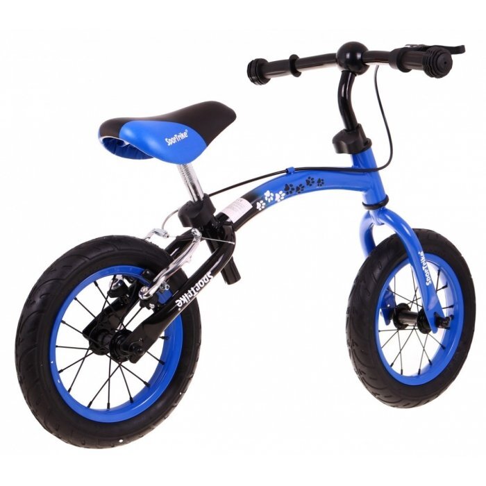 SporTrike Bicicleta fara pedale cu frana cadru variabil si roti gonflabile Boomerang albastru
