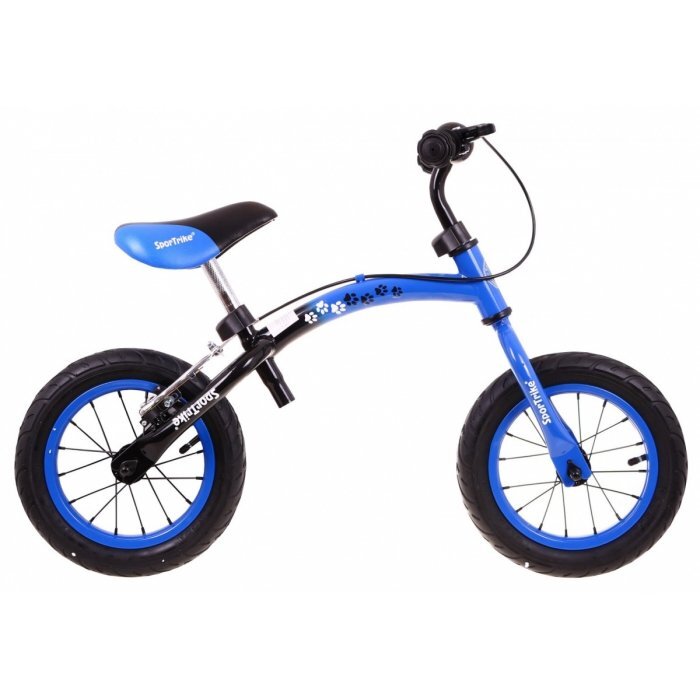 SporTrike Bicicleta fara pedale cu frana cadru variabil si roti gonflabile Boomerang albastru