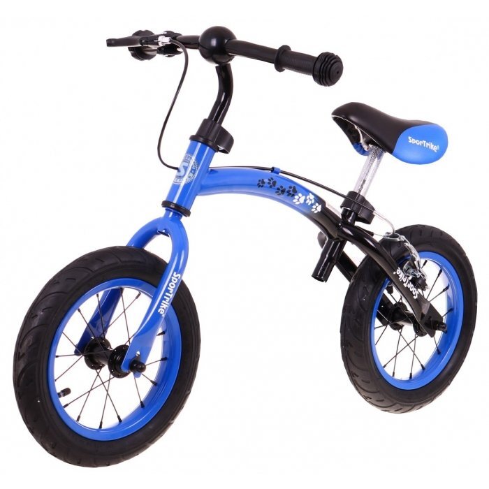 SporTrike Bicicleta fara pedale cu frana cadru variabil si roti gonflabile Boomerang albastru