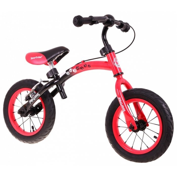 SporTrike Bicicleta fara pedale cu frana cadru variabil si roti gonflabile Boomerang rosu