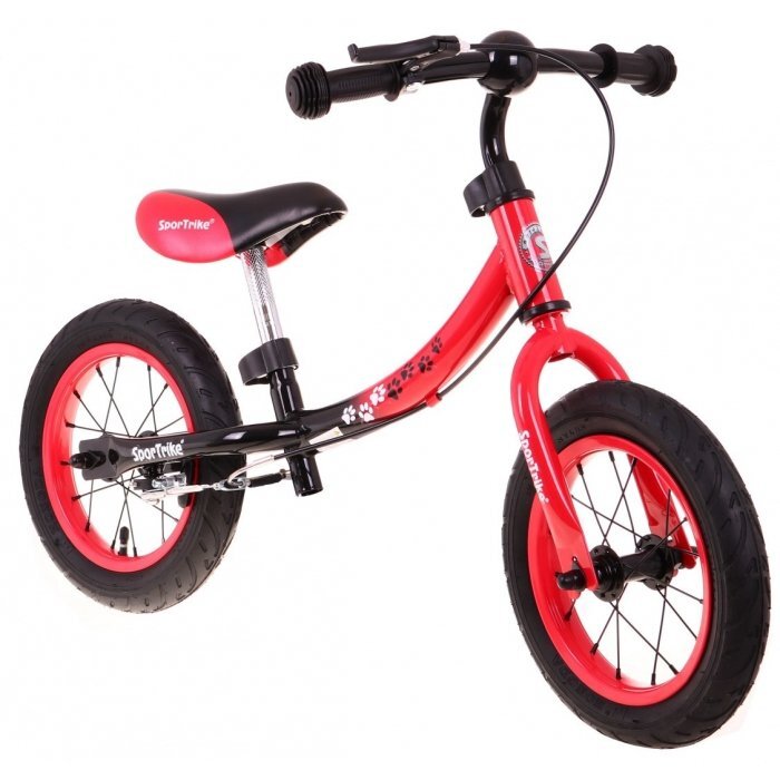 SporTrike Bicicleta fara pedale cu frana cadru variabil si roti gonflabile Boomerang rosu