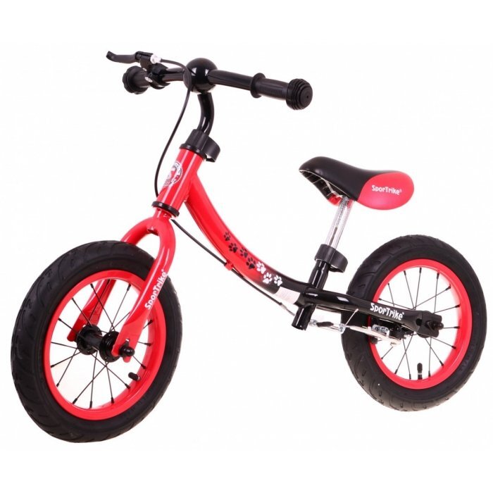 SporTrike Bicicleta fara pedale cu frana cadru variabil si roti gonflabile Boomerang rosu