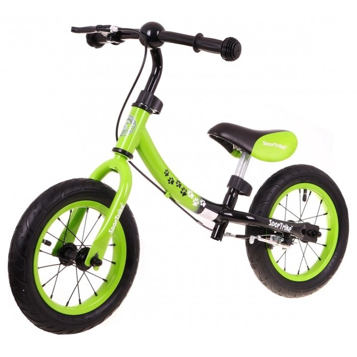 SporTrike Bicicleta fara pedale cu frana cadru variabil si roti gonflabile Boomerang verde