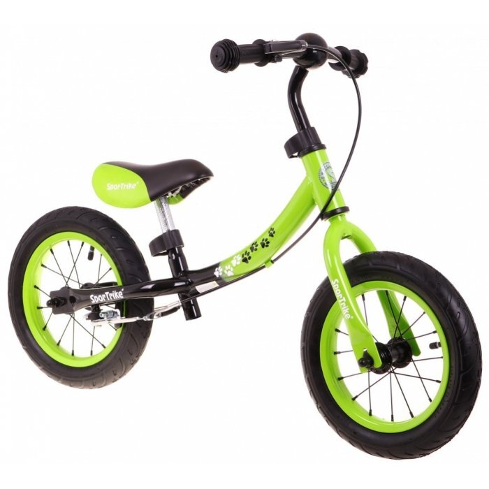 SporTrike Bicicleta fara pedale cu frana cadru variabil si roti gonflabile Boomerang verde
