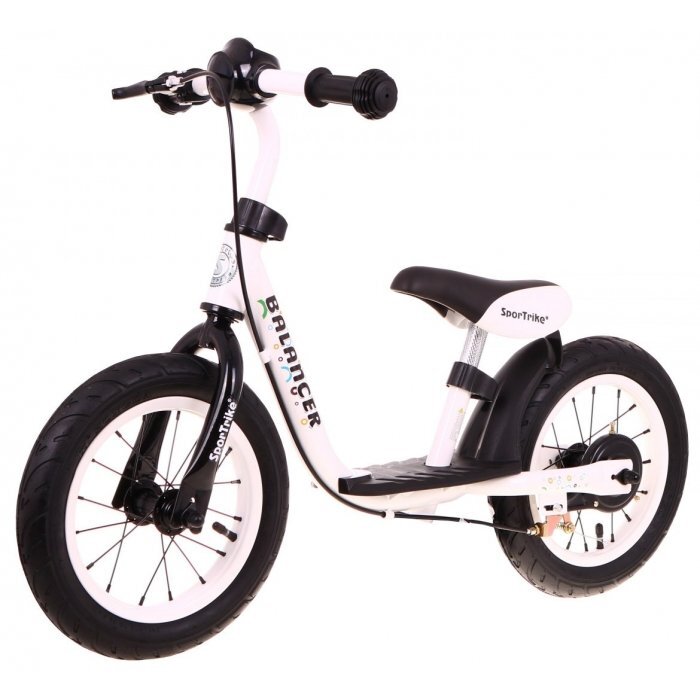 SporTrike Bicicleta fara pedale cu frana suport picioare si roti gonflabile Balancer alb