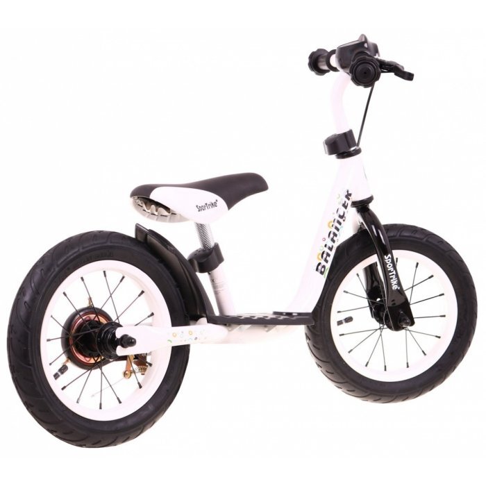SporTrike Bicicleta fara pedale cu frana suport picioare si roti gonflabile Balancer alb