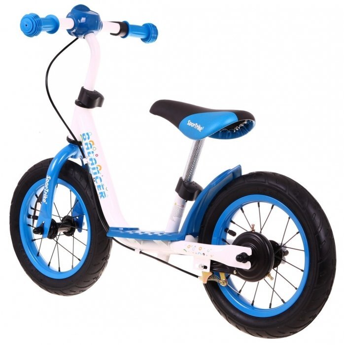 SporTrike Bicicleta fara pedale cu frana suport picioare si roti gonflabile Balancer albastru