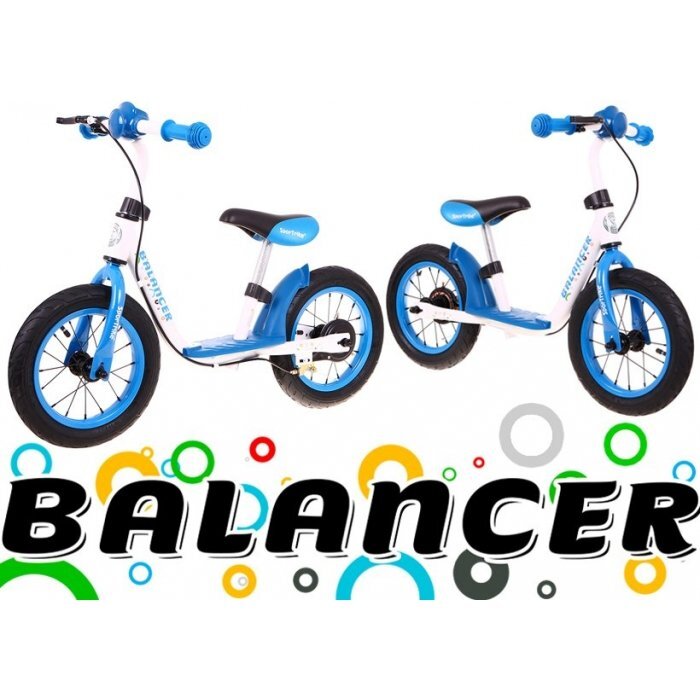 SporTrike Bicicleta fara pedale cu frana suport picioare si roti gonflabile Balancer albastru