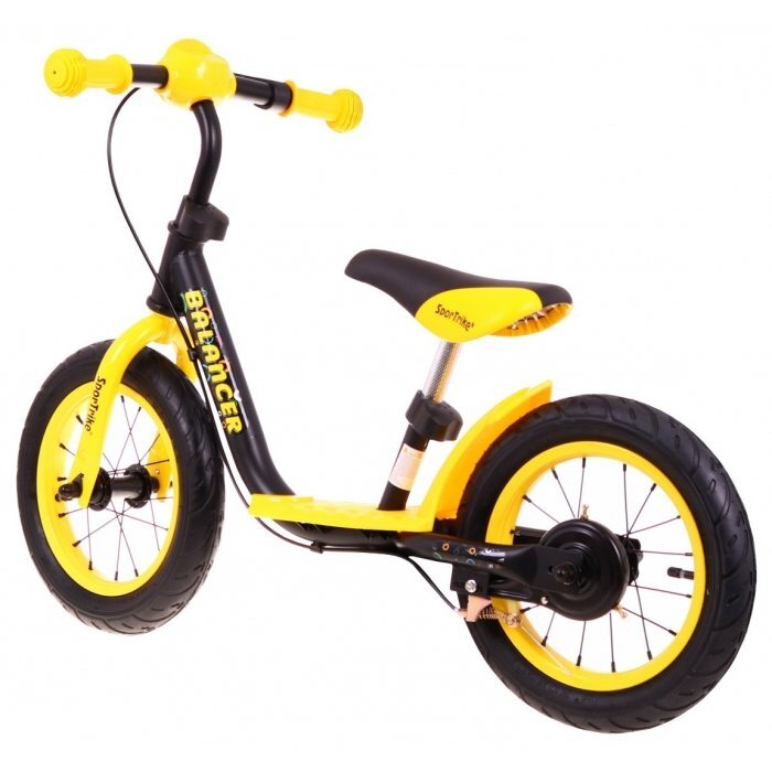 SporTrike Bicicleta fara pedale cu frana suport picioare si roti gonflabile Balancer galben