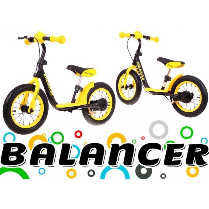 SporTrike Bicicleta fara pedale cu frana suport picioare si roti gonflabile Balancer galben