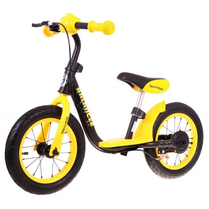 SporTrike Bicicleta fara pedale cu frana suport picioare si roti gonflabile Balancer galben