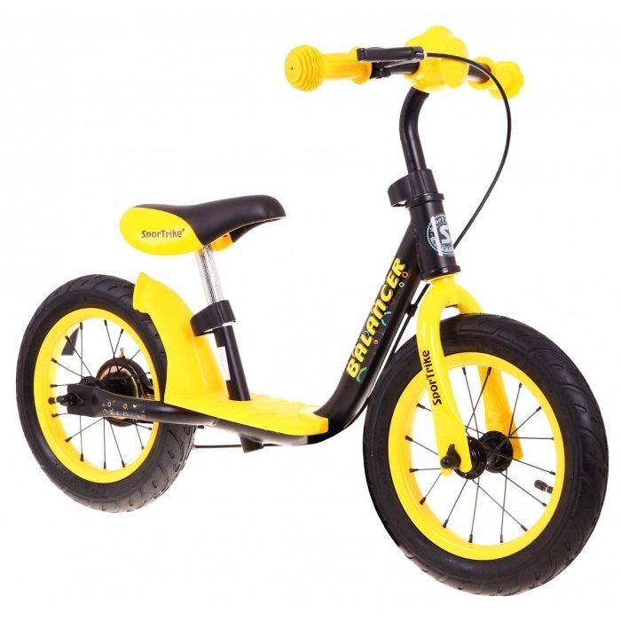 SporTrike Bicicleta fara pedale cu frana suport picioare si roti gonflabile Balancer galben