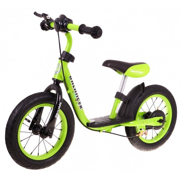 SporTrike Bicicleta fara pedale cu frana suport picioare si roti gonflabile Balancer verde