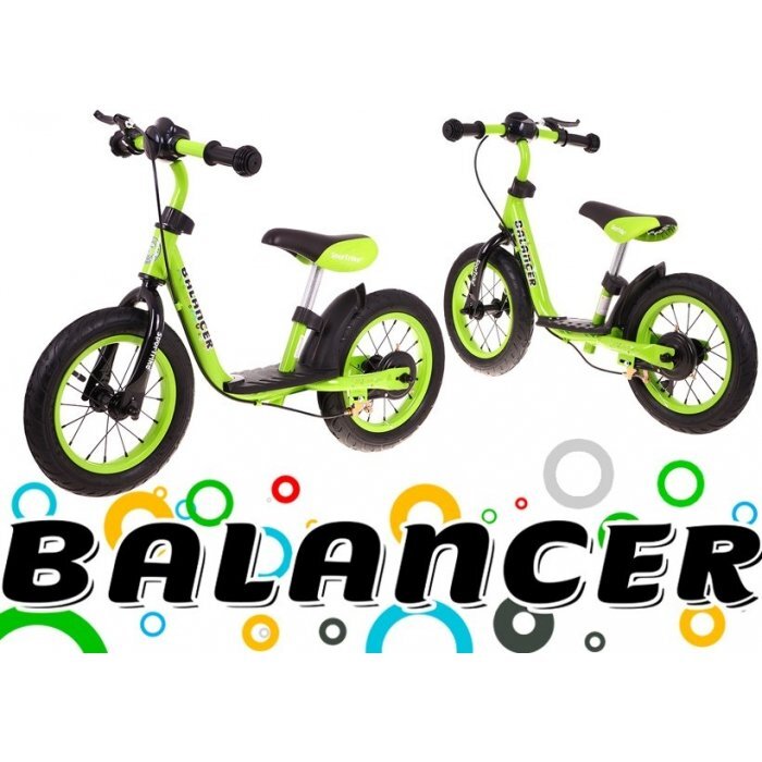 SporTrike Bicicleta fara pedale cu frana suport picioare si roti gonflabile Balancer verde