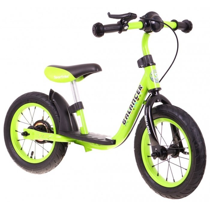 SporTrike Bicicleta fara pedale cu frana suport picioare si roti gonflabile Balancer verde