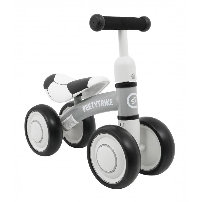 SporTrike Ride-On pentru copii fara pedale cu 4 roti din plastic alb de la 1 an inaltime pana la sezut 24 cm greutate maxima admisa 25 kg