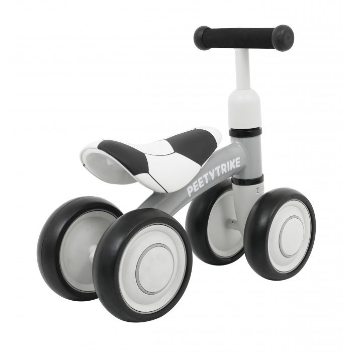 SporTrike Ride-On pentru copii fara pedale cu 4 roti din plastic alb de la 1 an inaltime pana la sezut 24 cm greutate maxima admisa 25 kg