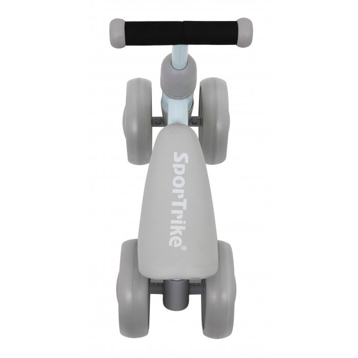 SporTrike Ride-On pentru copii fara pedale cu 4 roti din plastic albastru de la 1 an inaltime pana la sezut 24 cm greutate maxima admisa 25 kg