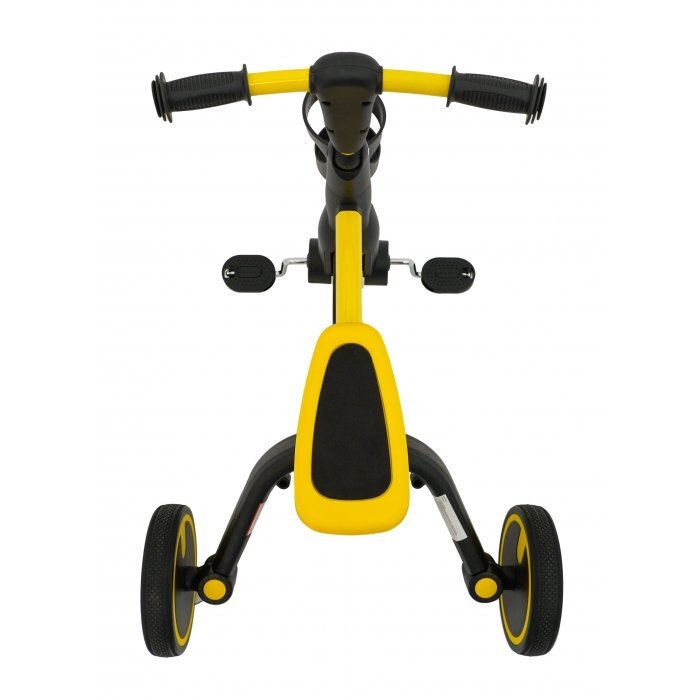 SporTrike Tricicleta pentru copii Galben 3 in 1 cu pedale roti din cauciuc scaun reglabil in 2 trepte suport pahar maner reglabil pe inaltime si detasabil