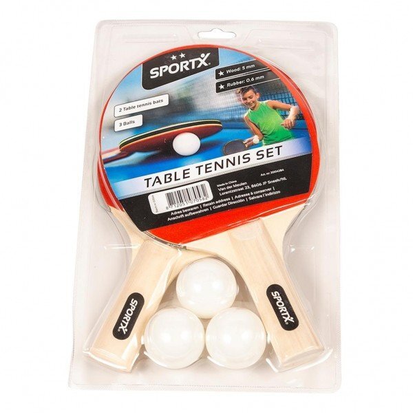 SportX Set tenis de masa cu 2 palete si 3 mingi