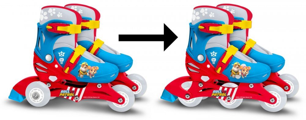 Stamp Role pentru copii cu roti din PVC si sistem de reglare model Paw Patrol masura 27-30