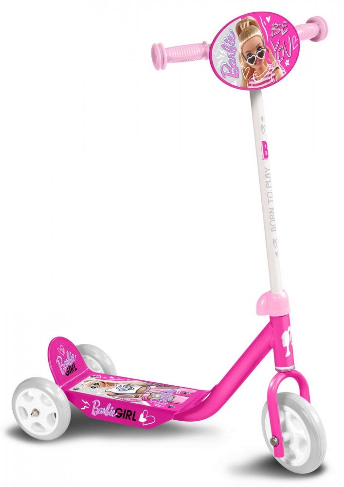 Stamp Trotineta Barbie Pink girl ghidon reglabil cadru din otel platforma antiderapanta greutate suportata 20 kg varsta 3 ani+