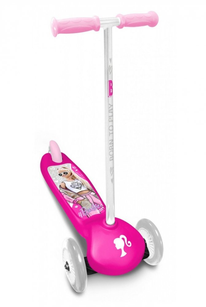 Stamp Trotineta intuitiva Barbie Pink platforma antiderapanta greutate suportata 50 kg varsta 2 ani+